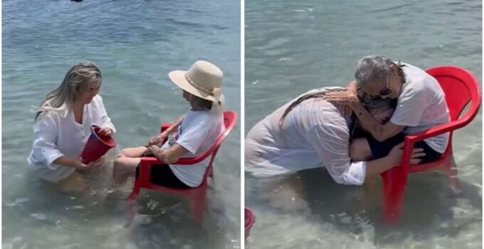 Una nieta cumple el sueño de su abuela de 94 años y la lleva al mar por primera vez en su vida