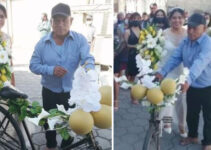 La decoro con flores» Padre lleva a su hija en bicicleta hasta la iglesia el día de su matrimonio.