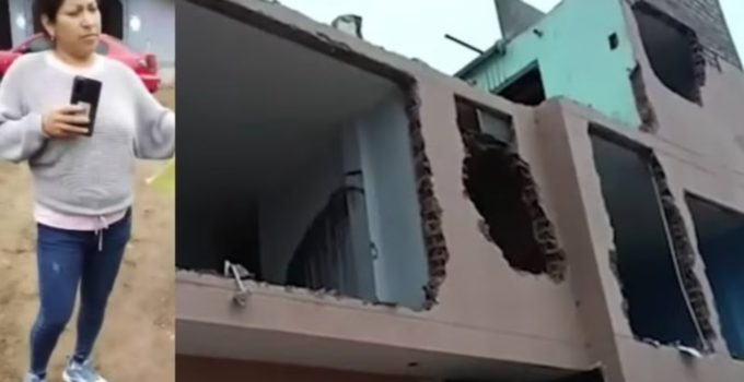 Mujer destruye su casa para no entregarla a la familia de su exesposo
